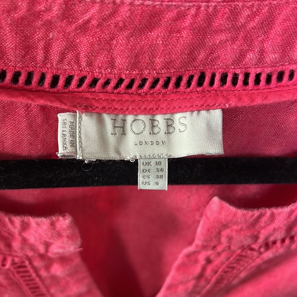 HOBBS LONDON linen shift dress in raspberry pink color, size 6 US - Picture 4 of 7